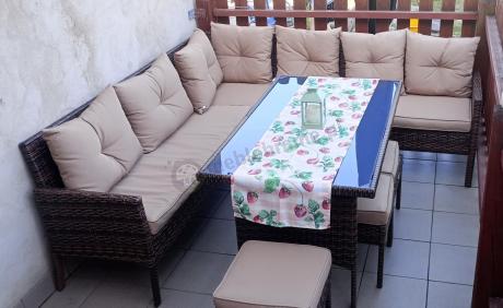 Brązowy narożnik ogrodowy 190x190cm i pufy Torino Corner XL - Carmel