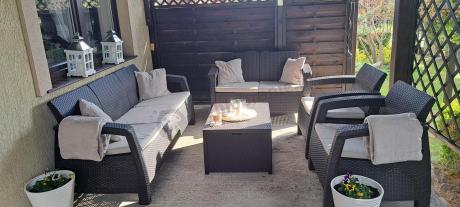 Brązowy zestaw ogrodowy Corfu Triple Box