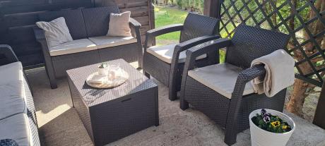 Brązowy zestaw ogrodowy Corfu Triple Box