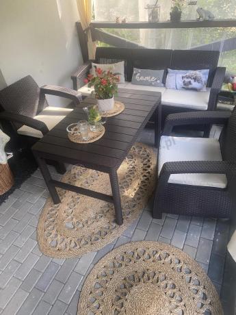 Brązowy zestaw ogrodowy dla 5 osób
