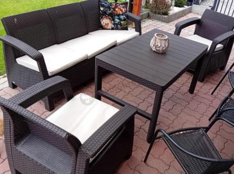 Brązowy zestaw ogrodowy dla 5 osób