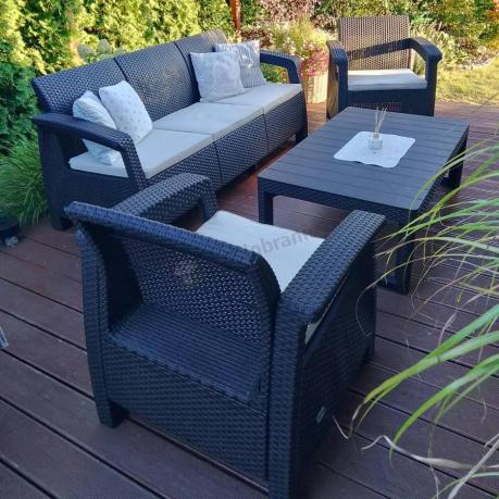 Brązowy zestaw ogrodowy dla 5 osób