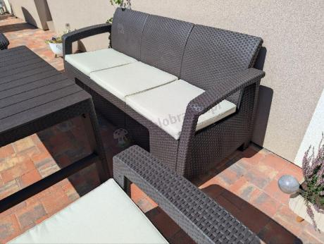 Brązowy zestaw ogrodowy dla 5 osób