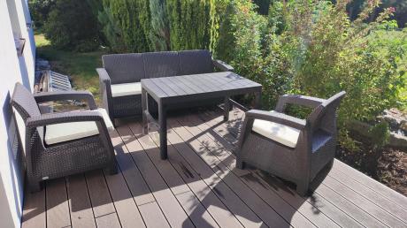 Brązowy zestaw ogrodowy dla 5 osób