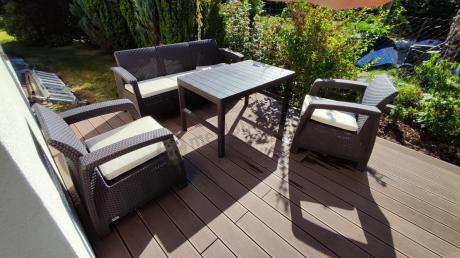 Brązowy zestaw ogrodowy dla 5 osób