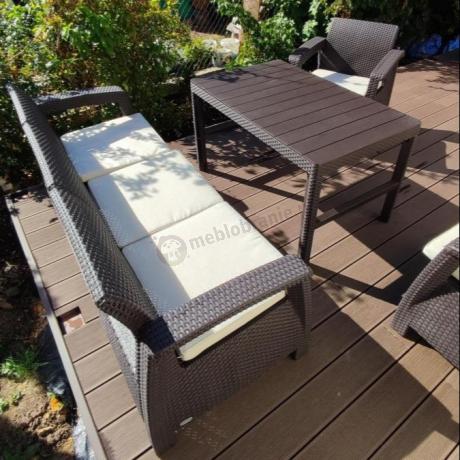 Brązowy zestaw ogrodowy dla 5 osób