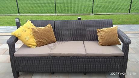 Brązowy zestaw ogrodowy dla 5 osób