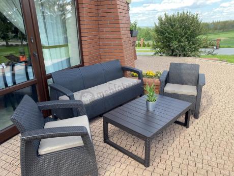 Brązowy zestaw ogrodowy dla 5 osób