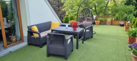 Brązowy zestaw ogrodowy dla 5 osób