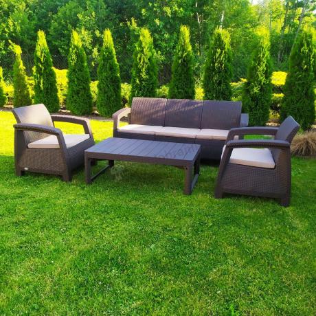 Brązowy zestaw ogrodowy dla 5 osób