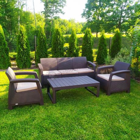 Brązowy zestaw ogrodowy dla 5 osób