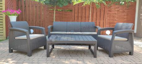 Brązowy zestaw ogrodowy dla 5 osób