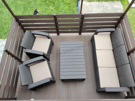 Brązowy zestaw ogrodowy dla 5 osób