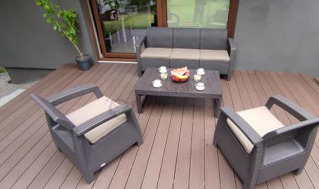 Brązowy zestaw ogrodowy dla 5 osób