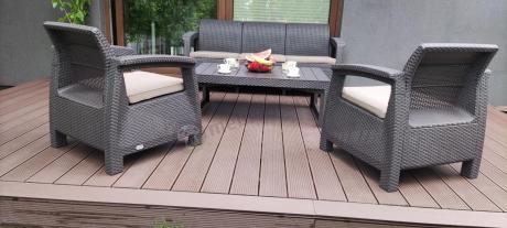Brązowy zestaw ogrodowy dla 5 osób