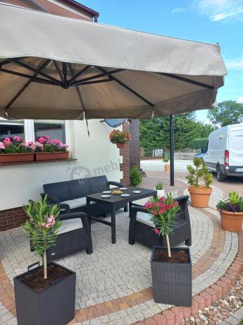 Brązowy zestaw ogrodowy dla 5 osób