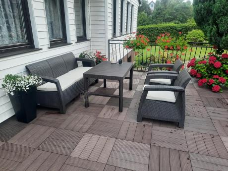 Brązowy zestaw ogrodowy dla 5 osób