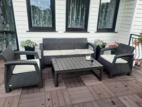 Brązowy zestaw ogrodowy dla 5 osób