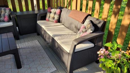 Brązowy zestaw ogrodowy dla 5 osób