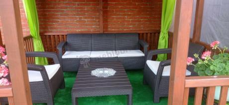 Brązowy zestaw ogrodowy dla 5 osób