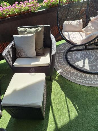 Brązowy zestaw ogrodowy z regulowanym stołem na 7 osób Meblobranie S3LP