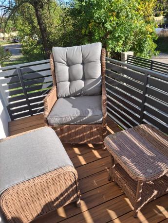 Brązowy zestaw wypoczynkowy z technorattanu z funkcją Relax Laritto Duo - Brown