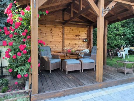 Brązowy zestaw wypoczynkowy z technorattanu z funkcją Relax Laritto Duo - Brown