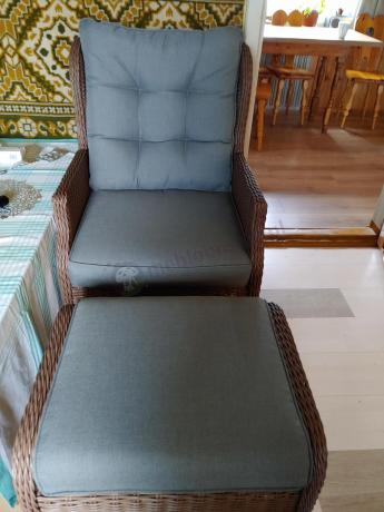 Brązowy zestaw wypoczynkowy z technorattanu z funkcją Relax Laritto Duo - Brown