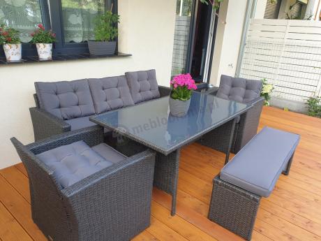 Ciemnoszare meble do ogrodu