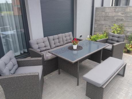 Ciemnoszare meble do ogrodu