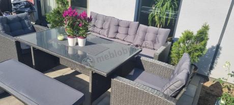 Ciemnoszare meble do ogrodu