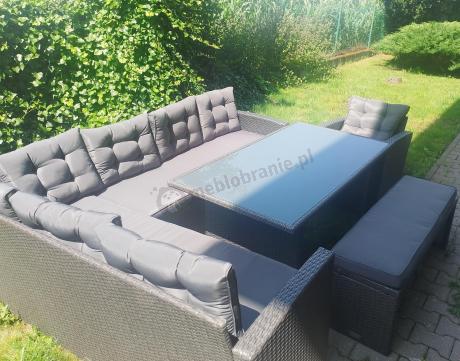 Ciemnoszary narożnik tarasowy z technorattanu Topiano Plus Antracite