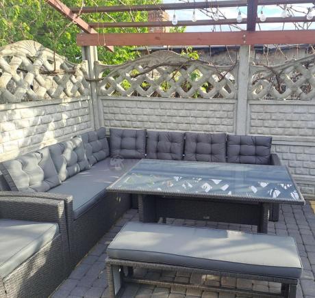 Ciemnoszary narożnik tarasowy z technorattanu Topiano Plus Antracite