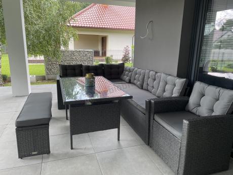 Ciemnoszary narożnik tarasowy z technorattanu Topiano Plus Antracite