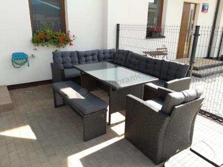 Ciemnoszary narożnik tarasowy z technorattanu Topiano Plus Antracite