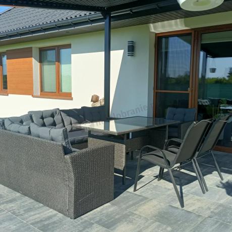 Ciemnoszary narożnik tarasowy z technorattanu Topiano Plus Antracite