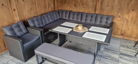 Ciemnoszary narożnik tarasowy z technorattanu Topiano Plus Antracite