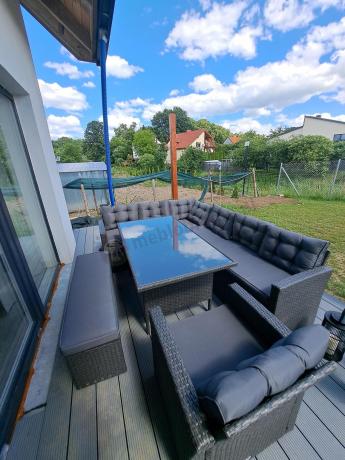 Ciemnoszary narożnik tarasowy z technorattanu Topiano Plus Antracite