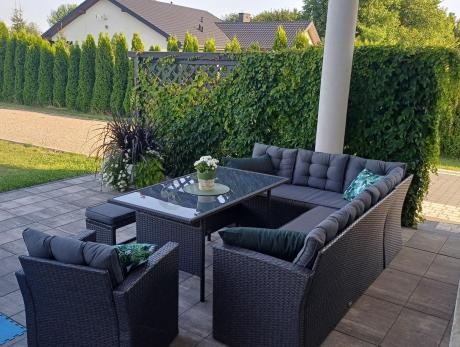 Ciemnoszary narożnik tarasowy z technorattanu Topiano Plus Antracite