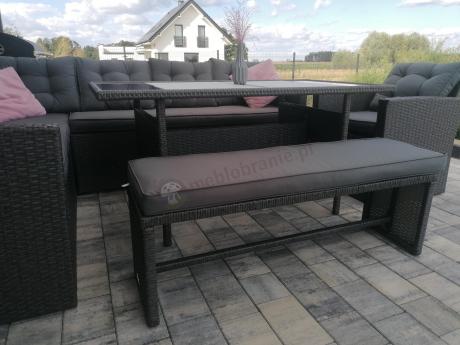 Ciemnoszary narożnik tarasowy z technorattanu Topiano Plus Antracite
