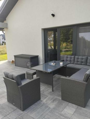 Ciemnoszary narożnik tarasowy z technorattanu Topiano Plus Antracite