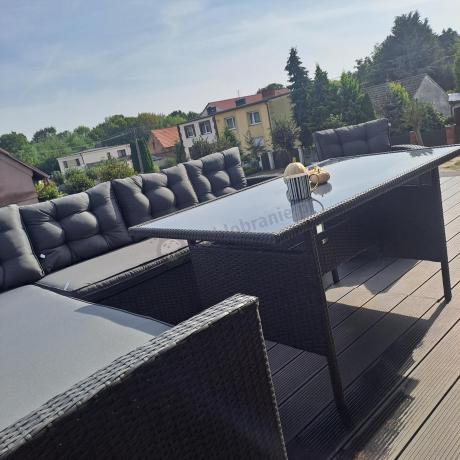 Ciemnoszary narożnik tarasowy z technorattanu Topiano Plus Antracite