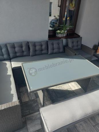 Ciemnoszary narożnik tarasowy z technorattanu Topiano Plus Antracite