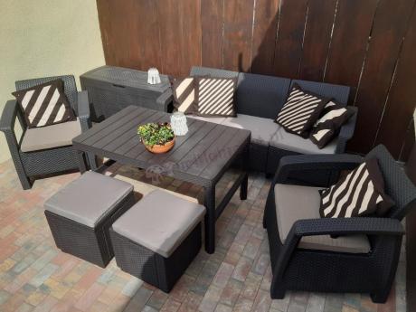 Brązowy zestaw ogrodowy dla 5 osób