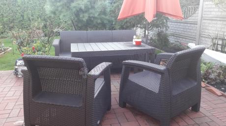 Brązowy zestaw ogrodowy dla 5 osób