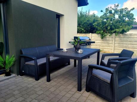 Corfu Set Max Dining grafitowy zestaw ogrodowy obiadowy