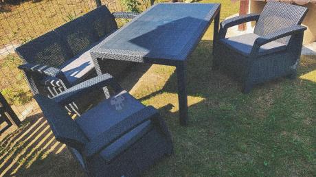 Corfu Set Max Dining grafitowy zestaw ogrodowy obiadowy