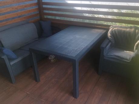 Corfu Set Max Dining grafitowy zestaw ogrodowy obiadowy