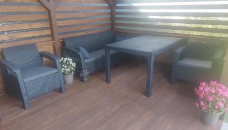 Corfu Set Max Dining grafitowy zestaw ogrodowy obiadowy