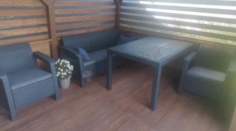 Corfu Set Max Dining grafitowy zestaw ogrodowy obiadowy